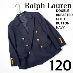 極美品・未使用級・キッズ120✨ポロ ラルフローレン ダブルブレスト ジャケット テーラードジャケット 紺ブレ ネイビー 金ボタン