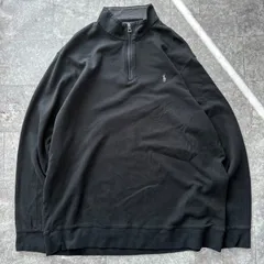 ポロラルフローレン  POLO RALPH LAUREN ハーフジップ 薄手 スウェット メンズ XXLサイズ 刺繍ポニー 黒 ブラック 古着