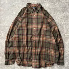 Ralph Lauren ラルフローレン 長袖 ボタンダウン BDシャツ チェックシャツ XXLサイズ 古着