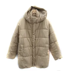 サマンサモスモス SM2 中綿コート ミドル丈 フード付き L ベージュ /SM34