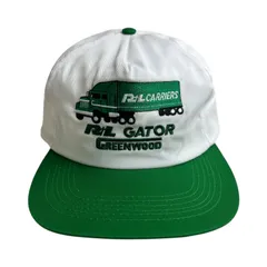 【キャップ/帽子】R+L CARRIERS / R+L GATOR GREENWOOD ビンテージ トラッカーキャップ ツートンカラー 企業もの ホワイト 白 グリーン 緑 ブラック 黒