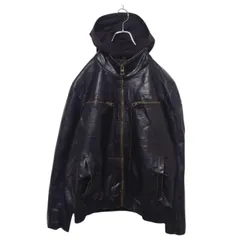 【GUESS】フェイクレザー レイヤードジャケット フーディ A-2720