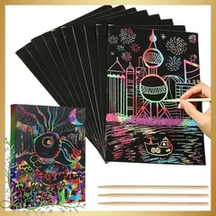 【迅速発送】I'm so happy スクラッチアート スクラッチペーパー 無地 a4 大人 子供 画用紙 塗り絵 専用ペン 30枚セット 1