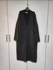 ZARA ザラ 深い Vネック 厚手 カーディガン ロング丈 オーバーサイズ 新品