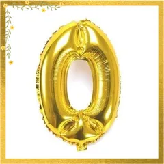 【迅速発送】make smile ちょうど良い大きさ 数字バルーン ゴールド 誕生日 ウェディング パーティーに (0) 1