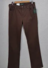 新品) 32 (レディース) ラルフローレン ポロ ブラウン コットン パンツ