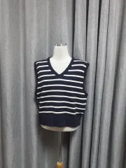 ストライプ ニットベスト