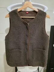 フリース ジップアップ ベスト ブラウン フリーサイズ 55 オススメ