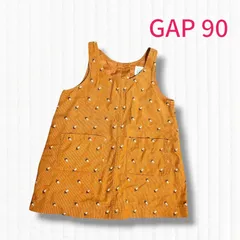 GAP 美品 花柄 ジャンパースカート サロペ ギャップ 女の子 子供服 90 イエロー 黄色