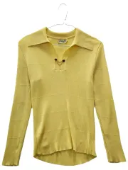 JPN Y2K オープンカラー ロングスリーブTシャツ ニット women s