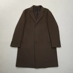 (XL)ユニクロ CHECK Single Long Coat ウール Cashmere