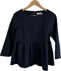 Z1638【美品】CELFORDセルフォード　トップスブラウス　ネイビー　レディース　36サイズ