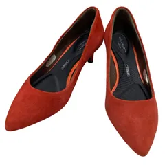 【美品】ロックポート (22.5) パンプス ポインテッドトゥ ローヒール スウェード 本革 レザー 希少カラー