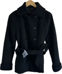 Z1638【美品】COMME CA DU MODEコムサデモード　ショートコート　アウター　ブラック　レディース