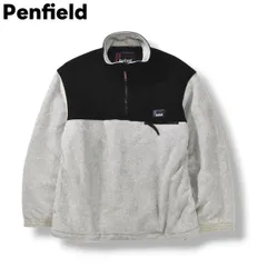 90sヴィンテージ ペンフィールド Penfield ハーフジップ ツートーン フリースジャケット 裏キルティング ブルゾン M ライトグレー x ブラック メンズ