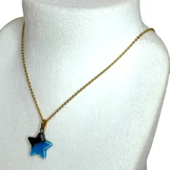 ★星型　ネックレス　ブルー　ブラック　ゴールドカラー