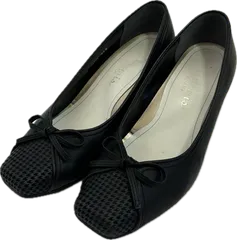 Z1638【美品】artemis by DIANAアルテミスバイダイアナ　スクエアトゥパンプス　靴シューズ　ブラック　レディース　23 1/2サイズ