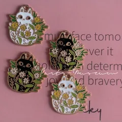 パミュパーツ♡メタルチャーム/花束にねこが？！♡猫ちゃんチャーム1個95円