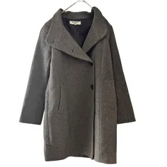 M【超美品 | ナチュラルビューティベーシック / NATURAL BEAUTY BASIC 】グレーコート アシンメトリーカラー クリーニング済 T488