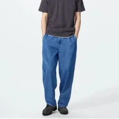 ユニクロ ワイド テーパードジーン 新品 XL ブルー
