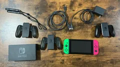 Nintendo Switch 2021 本体＋SDカード256GB +Joy-Con充電グリップ2個-その他付属品（箱無し）