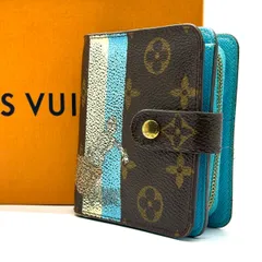 【遊び心ある希少デザイン】　LOUIS VUITTON ルイヴィトン　モノグラム グルーム ベルボーイ 二つ折り財布 コンパクトジップ ヴィンテージ M60039　ブルー