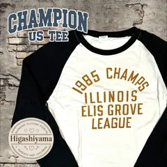 【Champion】復刻トリコタグ 80s風 カレッジロゴ ラグランロンT L 古着