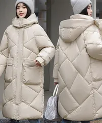 フェイクダウンコート ロング 中綿コード