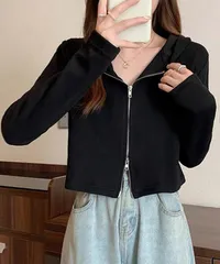 レディースジップアップ パーカートップス