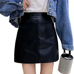 夏 春 無地 ジップ付き 薄い 12色 ミニスカート Aライン ハイウエスト レザー pu レディース [syvent]