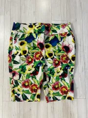 Attention 花柄ハーフパンツ スリムフィット レディース花柄ハーフパンツ コットン90% レディースハーフパンツ