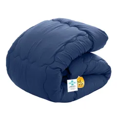 ダークブルー 150x210cm 無地 ほこりが出にくい約1.6KG 抗菌防臭 洗える 軽量 布団【Ag+銀イオン抗菌素材】【SEK衛生認証】合掛け布団 掛けふとん 冬 シングル 掛け布団 Deco Sun