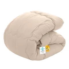 Sun Deco 掛け布団 シングル 冬 掛けふとん 布団【Ag+銀イオン抗菌素材】【SEK衛生認証】合掛け布団 軽量 洗える 抗菌防臭 ほこりが出にくい約1.6KG 無地 150x210cm 鳥の子色