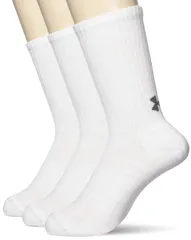 [アンダーアーマー] ソックス UA Cotton Crew WHT/WHT/STL 日本 MD (日本サイズM相当) [White / White / Steel] [M]