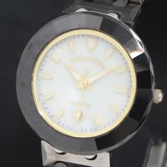 233 ルドルフ・バレンチノ コンビ カットガラス ネイビー 腕時計