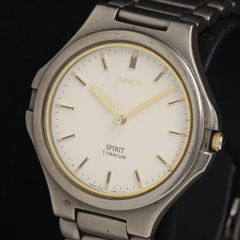 세이코 스피릿 티타늄 7N01-7100 QZ 아이보리 문자판 남성 시계 KRH 2000000 NSK