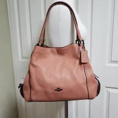 状態良し) COACH コーチ ピンク ホーボー ショルダーバッグ