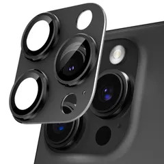 新品 カメラカバー iPhone 16 Pro/16 Pro Max用 カメラフィルム 全面保護 9H強化ガラス アルミ合金 傷防止 レンズ保護 耐衝撃 アイフォン16 プロ/16 プロmax 用 カメラ保護 高透過率 黒縁取り 露出オーバー防止 カメラレンズ