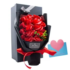 新品 千選千品 ソープフラワー 花束 母の日 ギフト 人気 フラワーブーケ 枯れない花 石鹸花 花ギフト メッセージカード付 クリアボックス 手提げ袋 誕生日プレゼント 女性 敬老の日 送別会