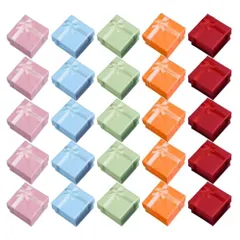 SALUDABLE ギフトボックス ラッピング 箱 サプライズ ボックス 指輪 アクセサリー 小箱 (ピンク、ライトブルー、ライトグリーン、オレンジ、レッド 60個セット)