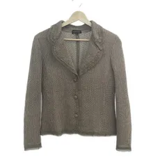 ランバンコレクション ジャケット サイズ40 M レディース - ベージュ×グレーベージュ 長袖/ニット/フリル/チュール/春/秋