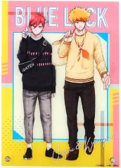 【中古】雑貨 千切豹馬＆國神錬介 アクリルA4パネル 「ブルーロック 当たり付き缶バッジ」 当たりB賞