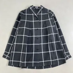 イッセイミヤケ　ジャケット　 ISSEY MIYAKE シャツジャケット 筆タグ ヴィンテージ 80s チェック 希少 M L相当 グレーのサムネイル