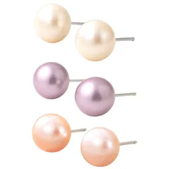 天然 淡水パール 真珠 一粒 シンプル S925 ピアス＊全3色＊