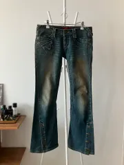 日本 ヴィンテージ ブーツカット ローライズ デニム y2k 姉ギャル