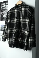 W(M) ポロ ラルフローレン シャツ CHECK フランネル ブラック プチ-16174