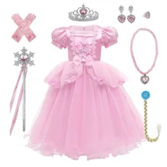 キッズコスチューム 女の子 誕生日ギフト コスプレ コスプレ パーティー ハロウィン ドレス 七五三 ドレス お姫様 撮影 子供 子供 クリスマスサプライズ プリンセス シンデレラ風 小物付き シンデレラ風 [Agture]