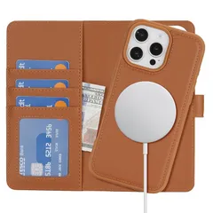Ｈａｖａｙａ iPhone 16 Pro Max ケース Magsafe 対応 iPhone16ProMax ケース 手帳型 マグセーフ 耐衝撃 【分離式2in1】 カード収納 ワイヤレス充電対応 フェイクレザー（6.9インチ対応） -ブラウン