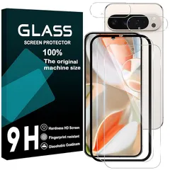 Google Pixel 10 Pro XL ガラスフイルム 指紋ロック解除対応 ガイド枠付き 【2+2 枚セット-AGC旭硝子 - 高 品質】 Pixel10 pro xl フイルム + レンズ保護フィルム ピクセル10 pro xl 液晶保護 強化ガラス 