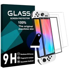 【2枚強化ガラス+ガイド枠】 対応 Nintendo Switch2 用 ガラスフィルム ガイド枠付き スイッチ 2 / Switch 2 フィルム 液晶保護 指紋防止 硬度9H 耐衝撃 飛散防止 自動吸着 気泡ゼロ ラウンドエッジ加工 超薄 超高質感 貼り付